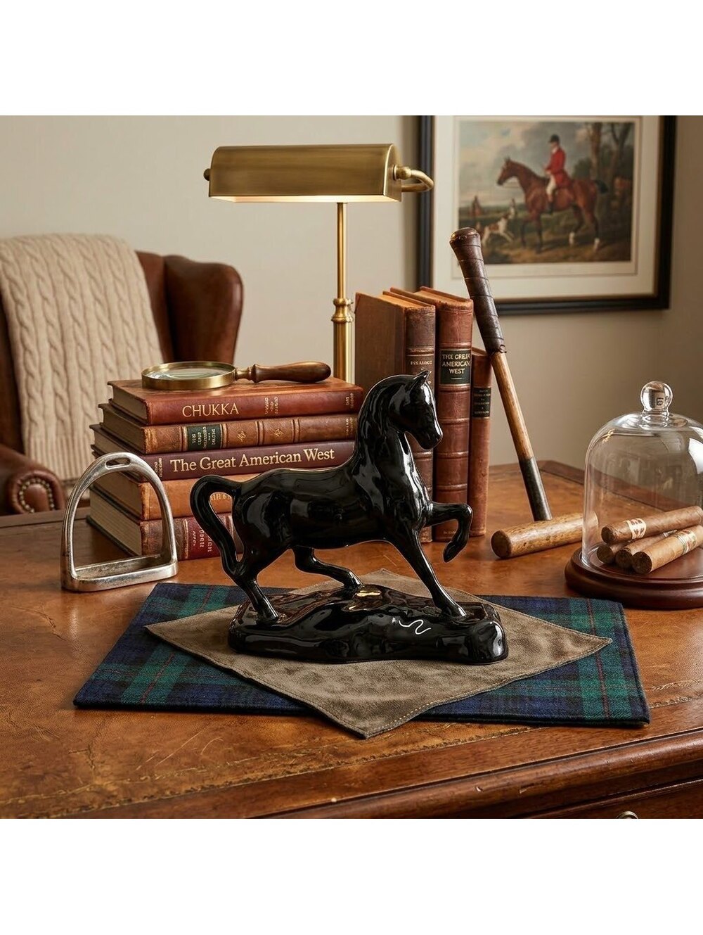Black horse ceramic